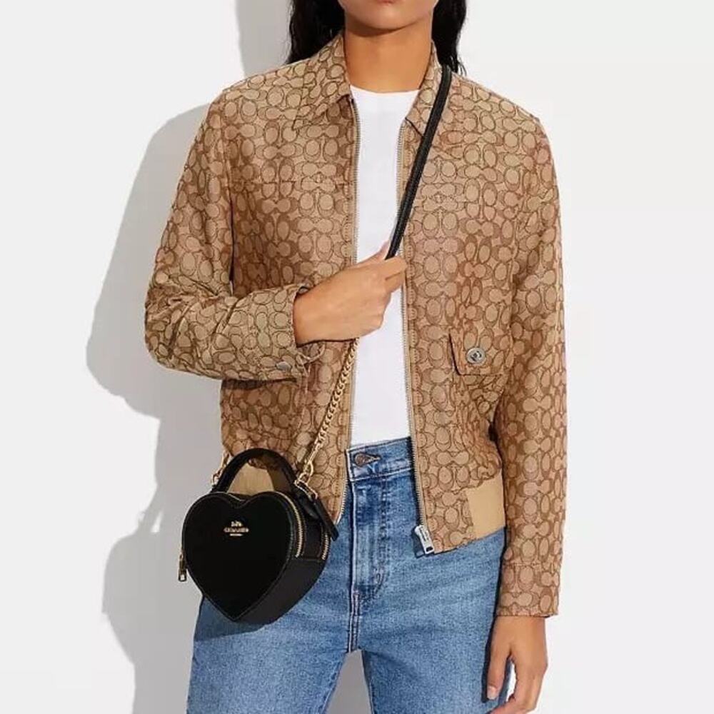 NWT Coach Black Heart-Shaped Crossbody Bag - Picture 8 of 9